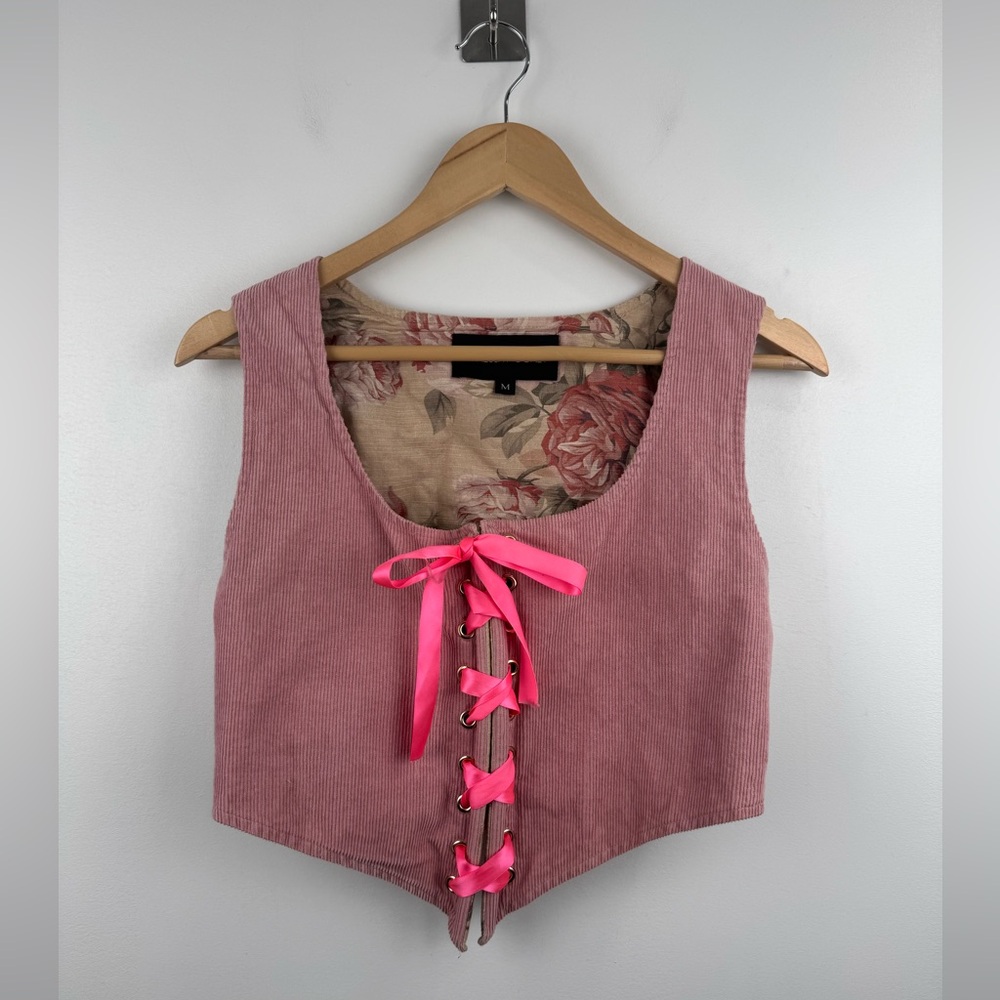 Vanessa Mooney Women Pink Cece Corset Top Size Medium
